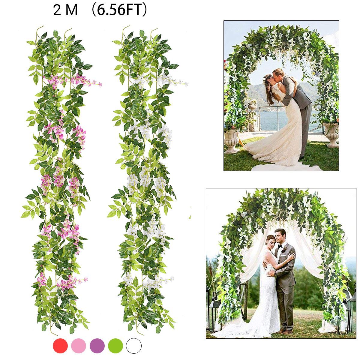 Wisteria-Garland-Artificial-Flowers-Bunch-Wedding-Home-Hanging-Ivy-Decorations-2m-1496339