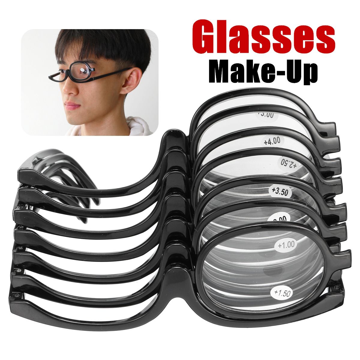 Women-Makeup-Magnifying-Reading-Glasses-Flip-Lens-Make-Up-Eye-Glasses-100--400-1399204