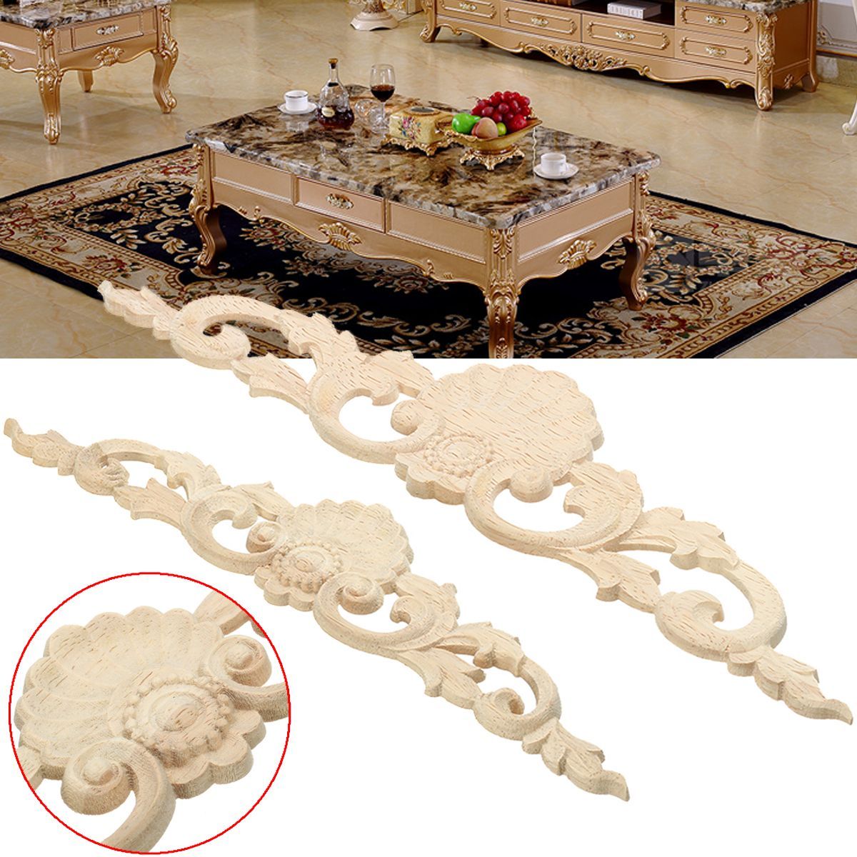 Wood-Carved-Long-Applique-Unpainted-Flower-Door-Decoration-1139157