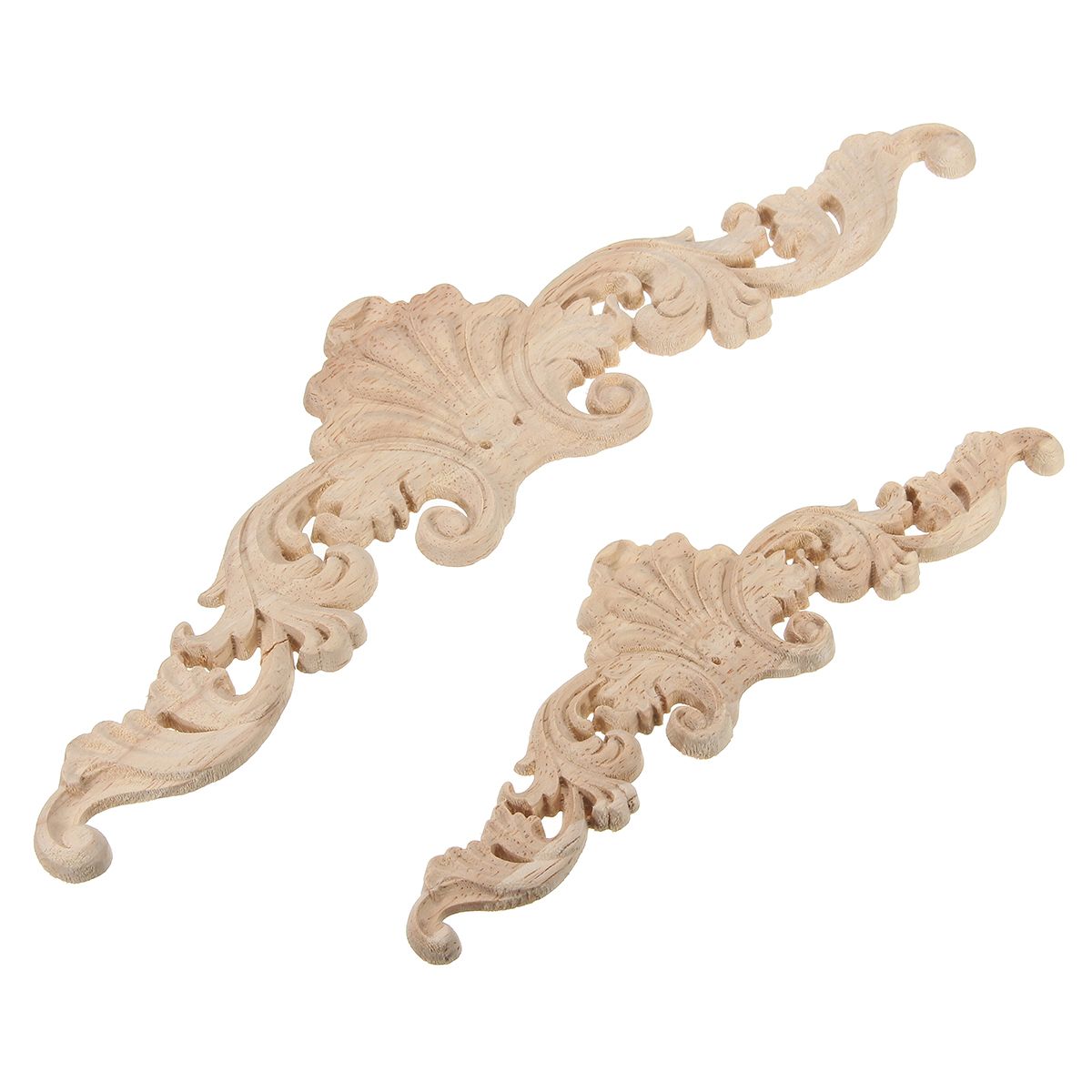 Wood-Carving-Applique-Unpainted-Flower-Applique-Wood-Carving-Decal-30x8cm-20x5cm-1162689