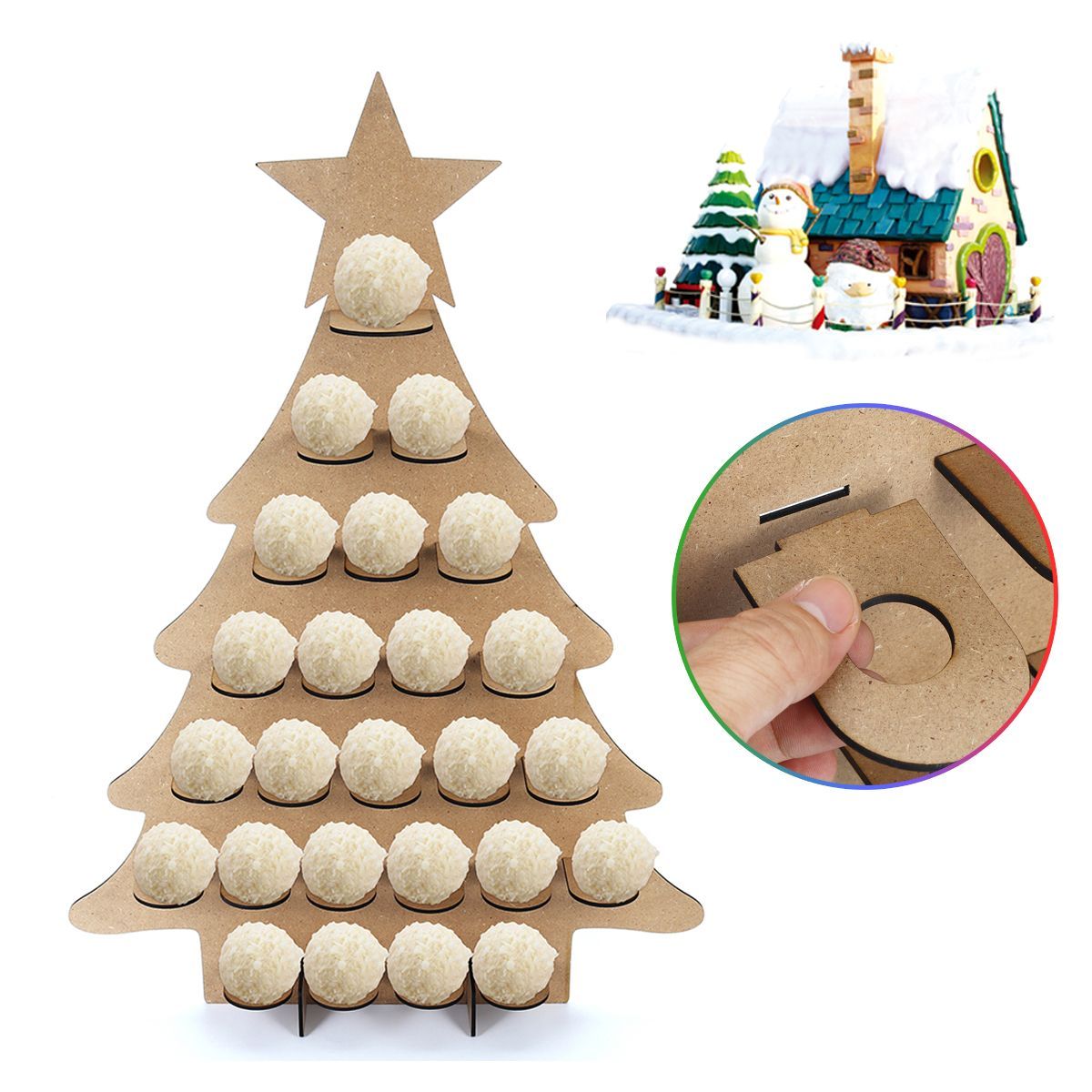 Wooden-Family-Advent-Calendar-Christmas-Tree-25-Chocolates-Stand-Rack-DIY-Decorations-1458960