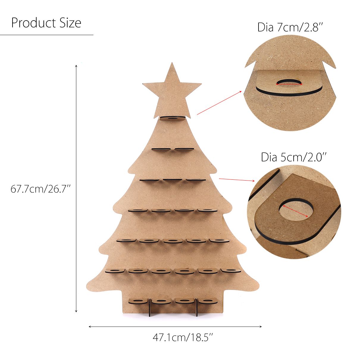 Wooden-Family-Advent-Calendar-Christmas-Tree-25-Chocolates-Stand-Rack-DIY-Decorations-1458960