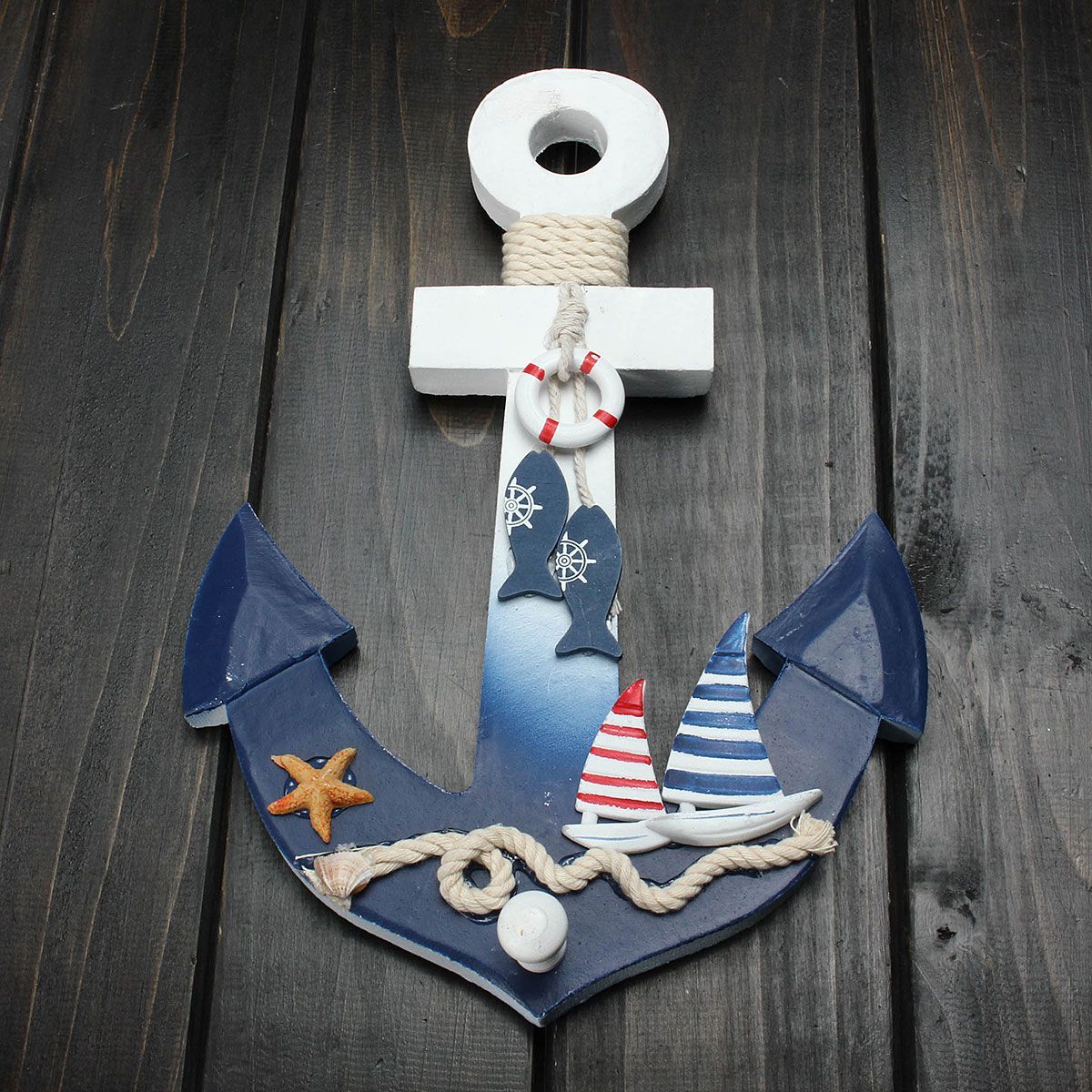 Wooden-Nautical-Anchor-Wall-Hanging-Hook-Ship-Starfish-Decor-Coat-Door-Rack-1305134