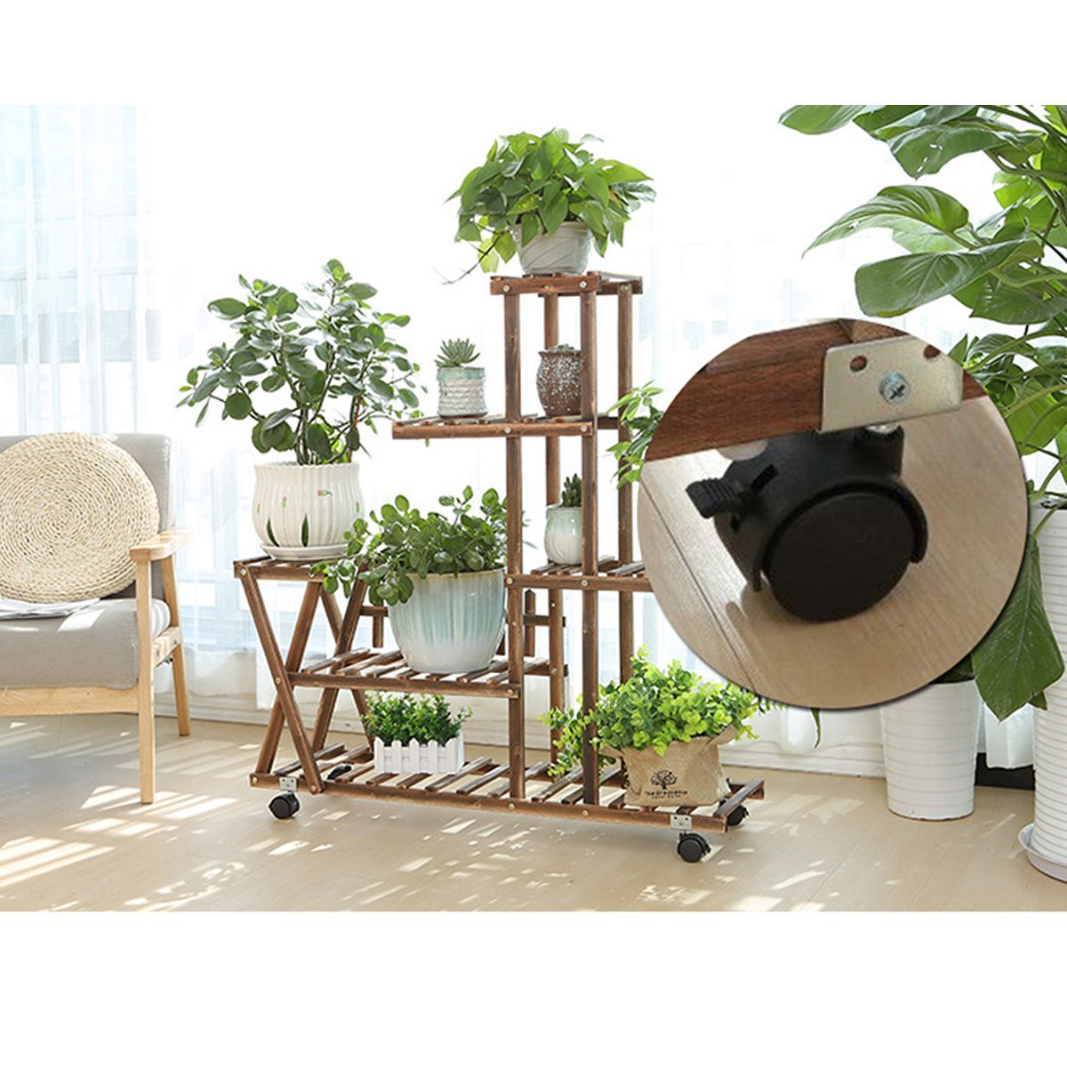 Wooden-Plant-Flower-Pot-Stand-Shelf--Indoor-Outdoor-Garden-Planter-With-Wheels-1652395