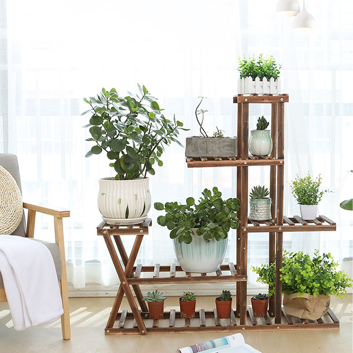 Wooden-Plant-Flower-Pot-Stand-Shelf--Indoor-Outdoor-Garden-Planter-With-Wheels-1652395