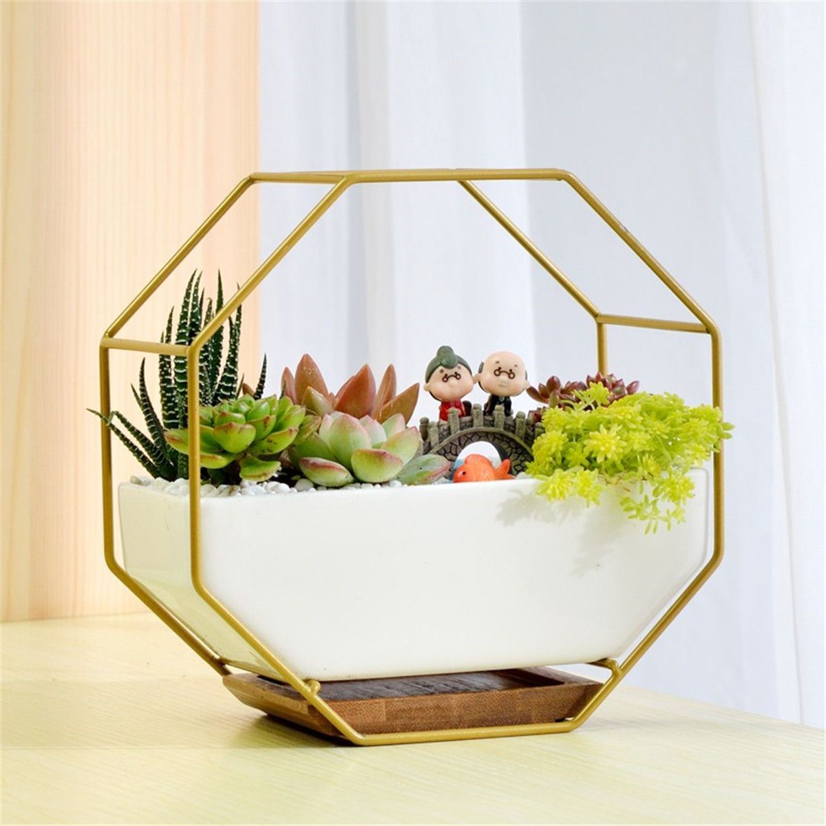 Wrought-Iron-Simple-Octagonal-Ceramic-Flower-Pot-Creative-Wall-Hanging-Succulent-Flower-Pot-Set-1726559
