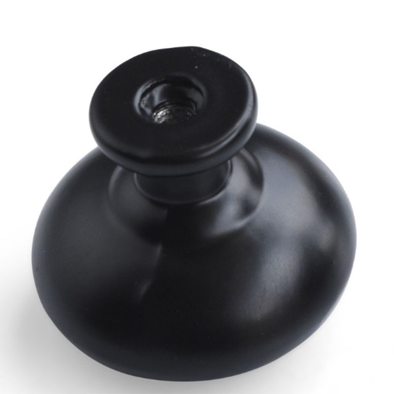 Zinc-Alloy-Black-Solid-Round-Handle-Furniture-Handle-Cabinet-Drawer-Wardrobe-Pull-Single-Hole-Simple-1543395