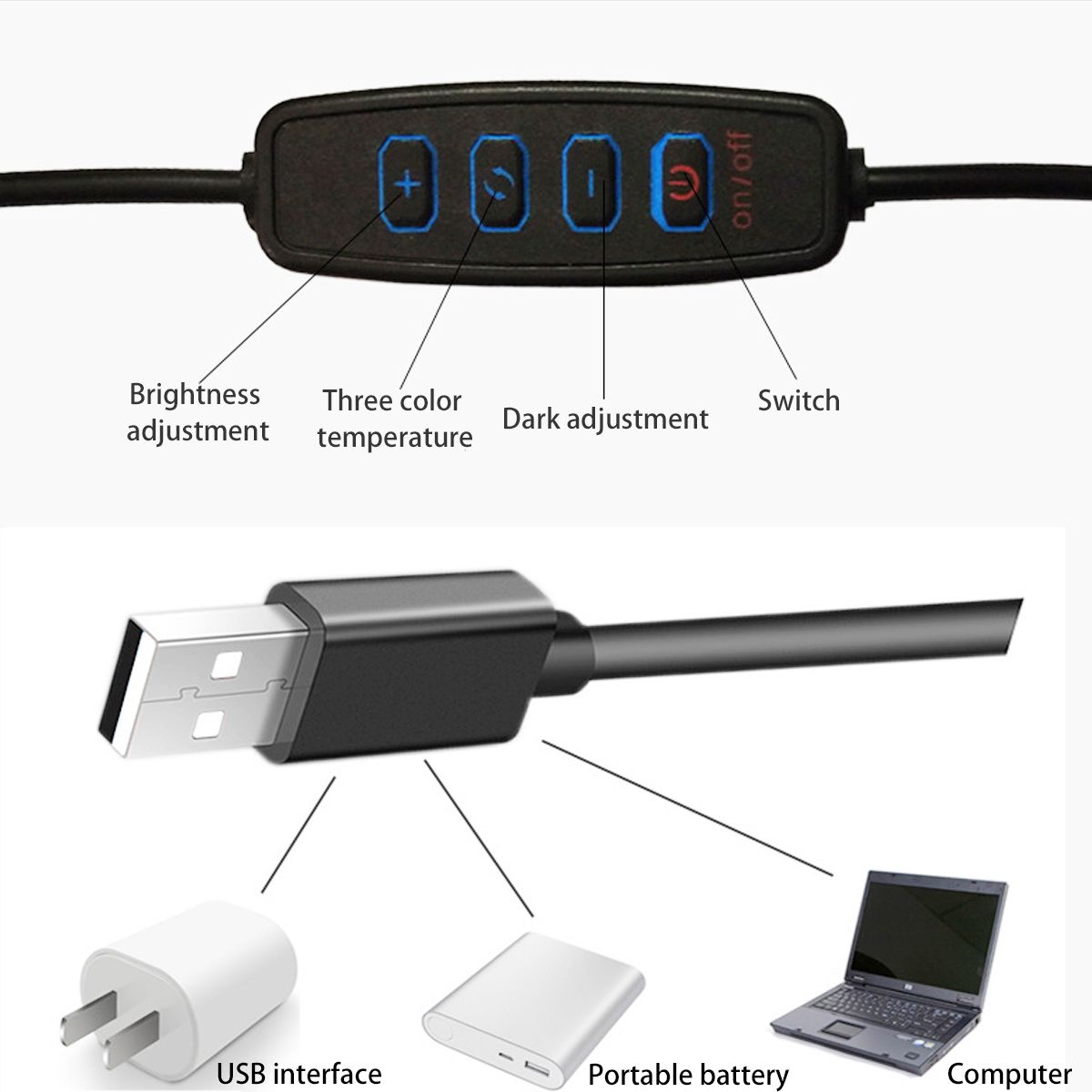 5X-Illuminated-Magnifier-USB-3-Colors-LED-For-Table-LampSkincare-Beauty-Tool-1653995