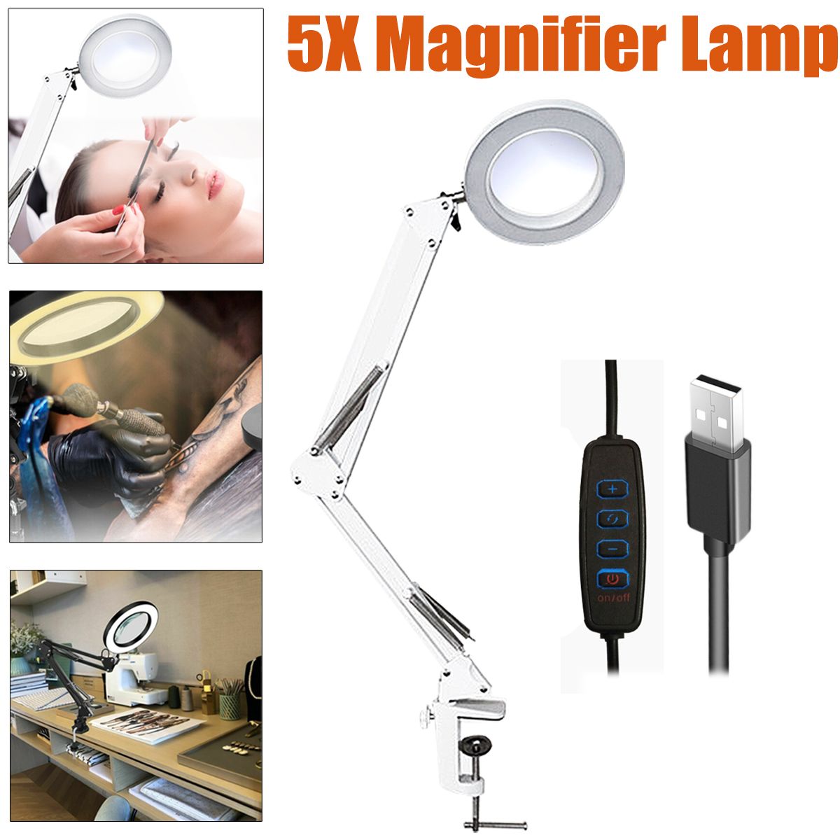 5X-Illuminated-Magnifier-USB-3-Colors-LED-Glass-Table-LampSkincare-Beauty-Tool-1653993