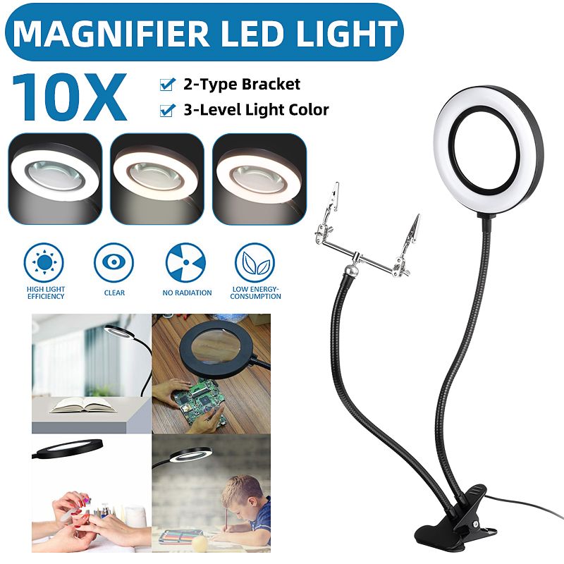 6-Inches-360deg-10X-Magnifier-LED-Light-Lamp-Desk-Magnifying-Glass-with-Clamp-USB-Charging-1715013