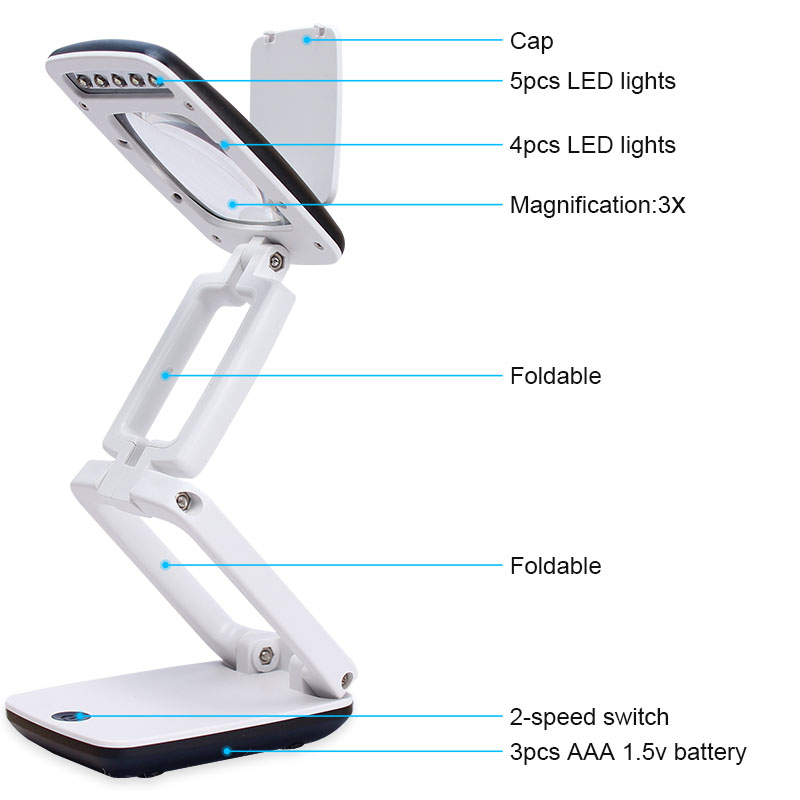 Foldable-3X-Magnifier-HD-Lens-9LED-Compact-Desktop-Lamp-Loupe-Multifunction-Magnifying-Glass-for-Rea-1666800