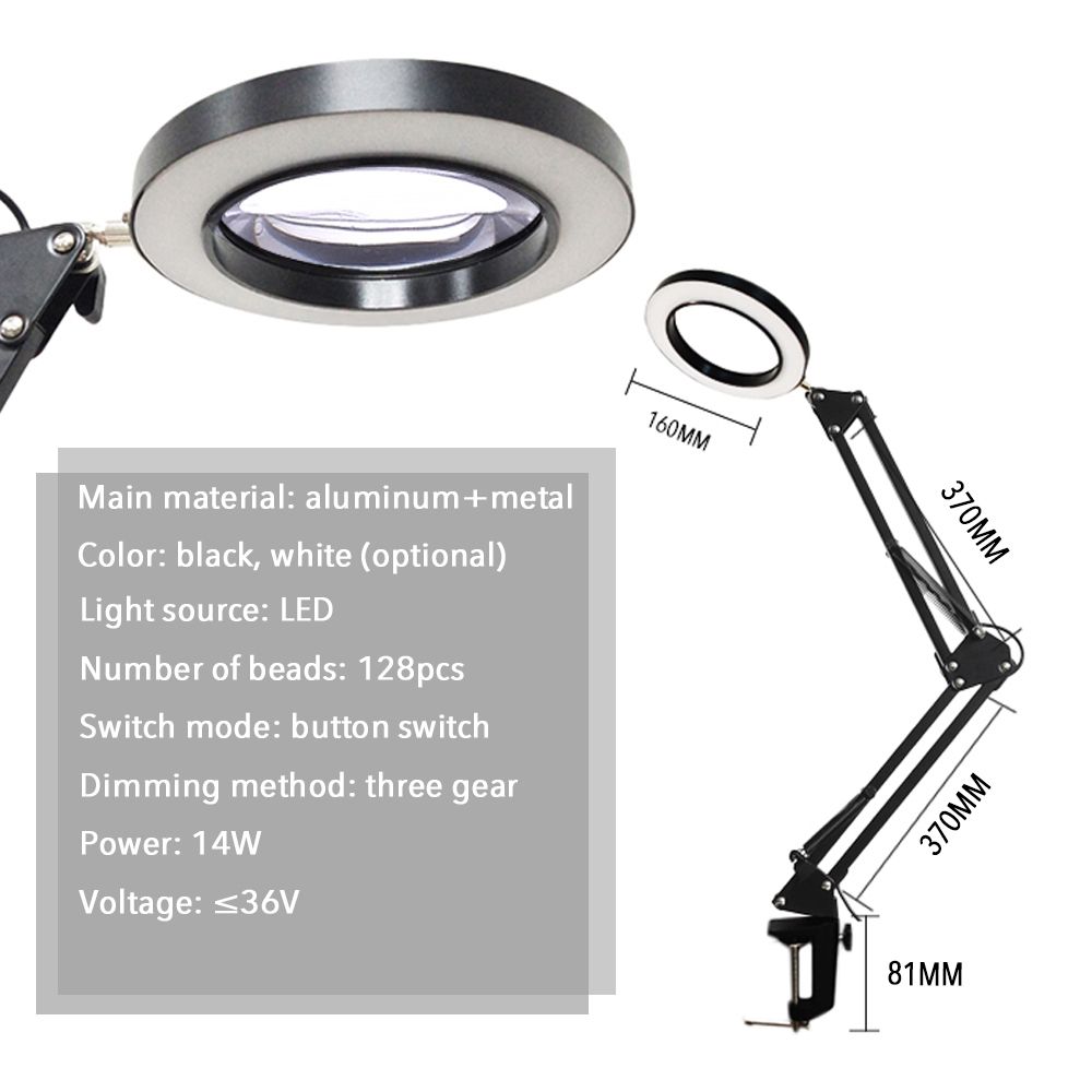 Lighting-LED-8X-14W-740mm-Magnifying-Glass-Desk-Lamp-with-Clamp-Hands-USB-powered-LED-Lamp-Magnifier-1612252