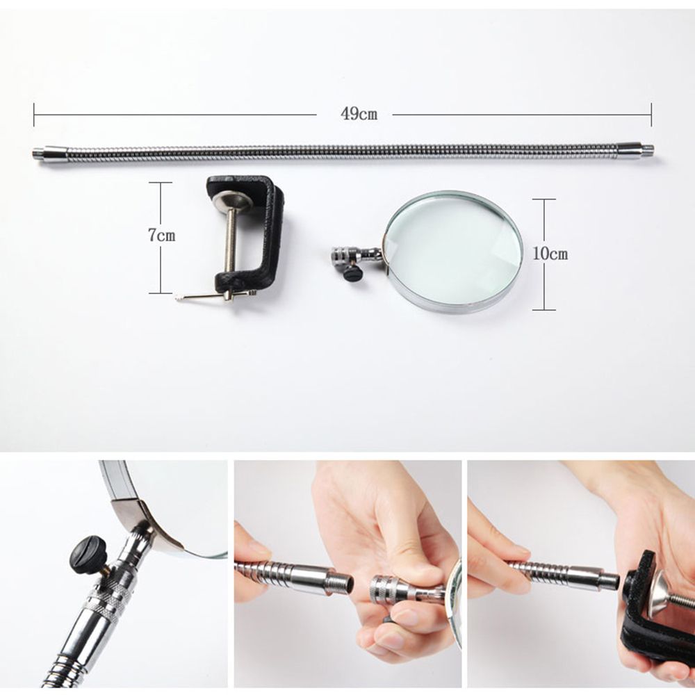 Magnifier-Flexible-Neck-Magnifying-Desk-Table-Clamp-Plastic-Folders-Metal-Horse-35X-100mm-Lens-Loupe-1536599