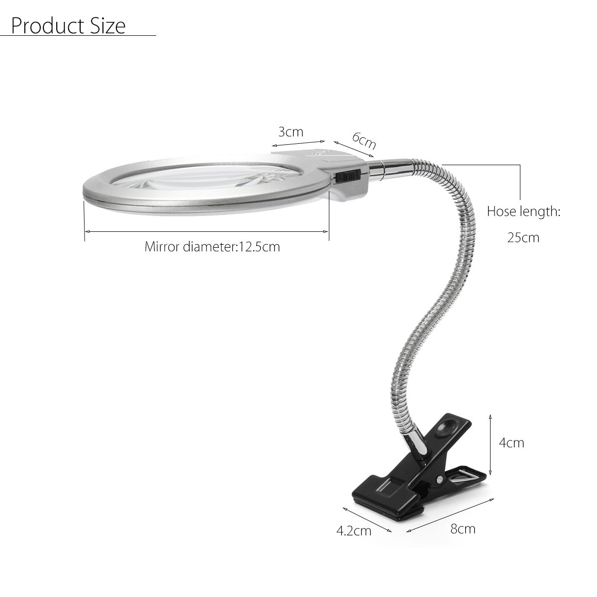 New-25-x-90MM-5-x-22MM-2-LED-Lighted-Table-Top-Desk-Magnifier-Magnifying-Glass-with-Clamp-1075605