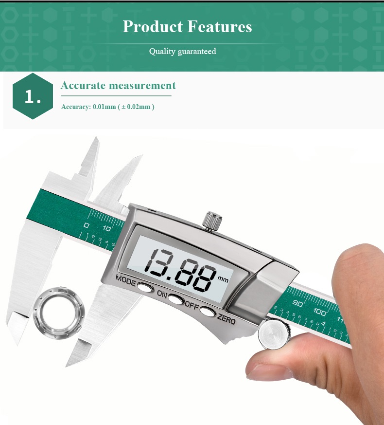 DANIU-Digital-Display-Stainless-Steel-Caliper-0-150MM-164-Fraction--Inch--Millimeter-IP54-Waterproof-1410553