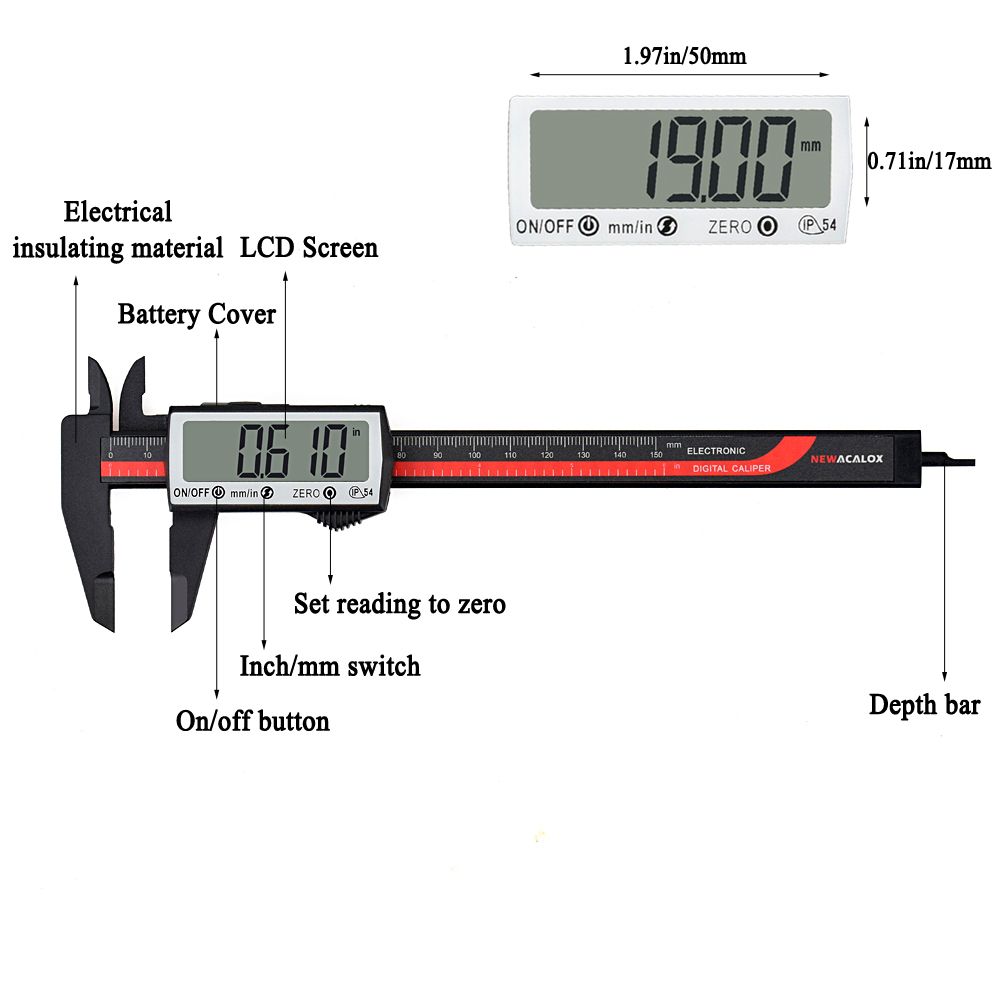 NEWACALOX-Carbon-Fiber-Touch-0-6-Inch150-mm-Digital-Caliper-Extra-Large-LCD-Screen-InchMetric-Conver-1713741