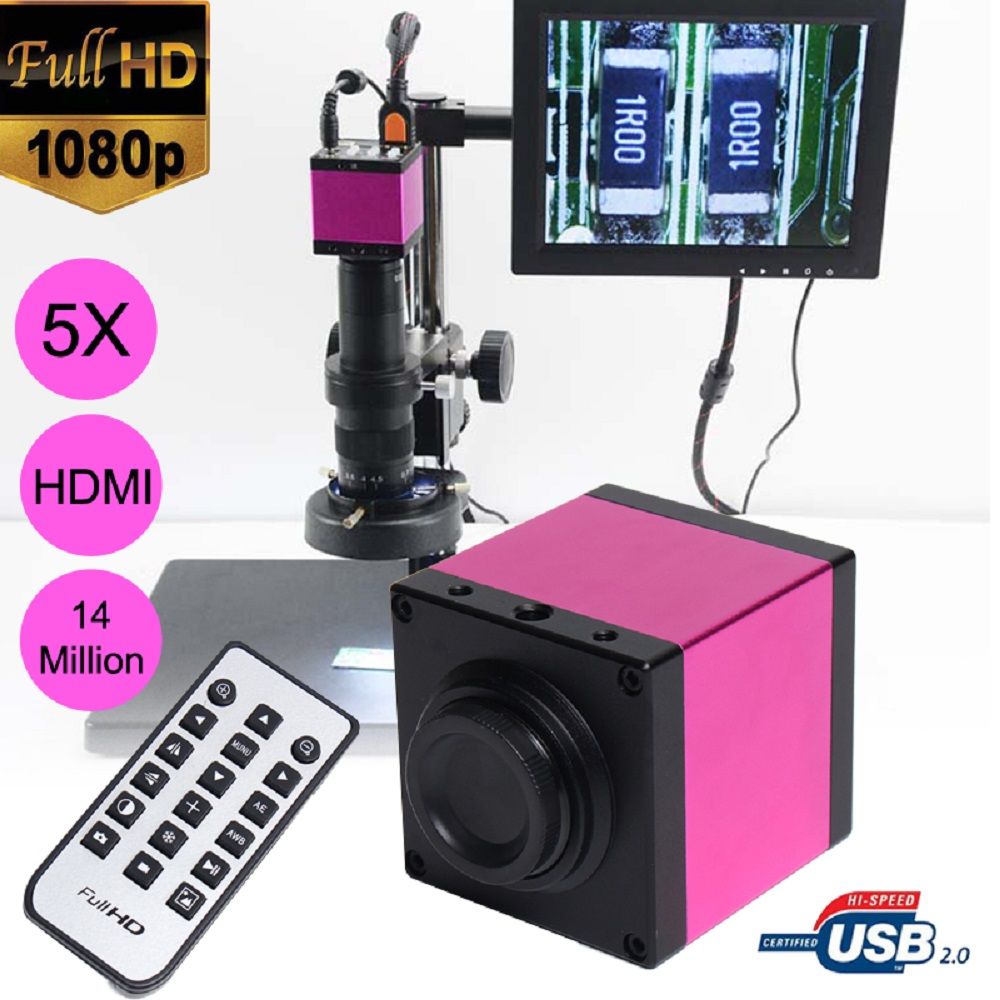 14MP-1080P-HDMI-USB-C-mount-Digital-Industry-Video-Microscope-Camera-Zoom-Lens-1404107