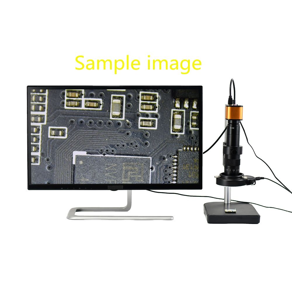 16MP-HD-Industrial-Digital-Electronic-Microscope-Camera-150x-C-Mount-Zoom-Lens-Camera-Stand-for-Sold-1588771