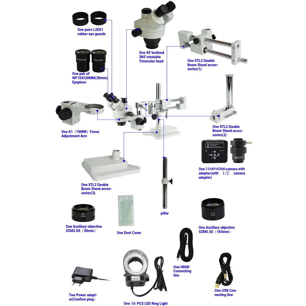 35X-7X-45X-90X-Double-Boom-Stand-Zoom-Simul-Focal-Trinocular-Stereo-Microscope34MP-Camera-Microscope-1533615