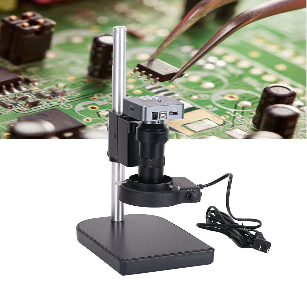 48MP-2K-Industrial-Microscope-Camera-HDMI-USB-Outputs-130X-C-mount-Lens-56-LED-Light--Boom-for-PCB-R-1722761