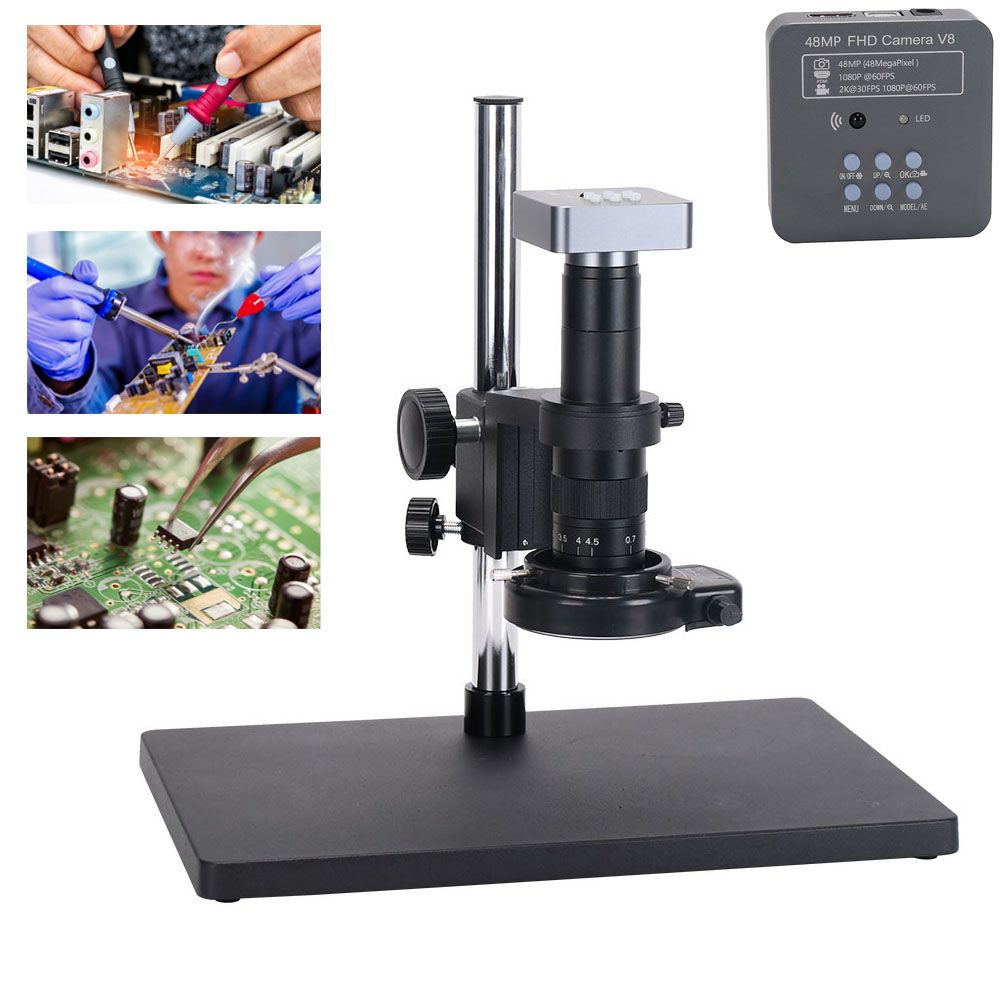 Full-Set-48MP-2K-Industrial-Soldering-Microscope-Camera-HDMI-USB-Outputs-180X-C-mount-Lens-144-LED-L-1722760