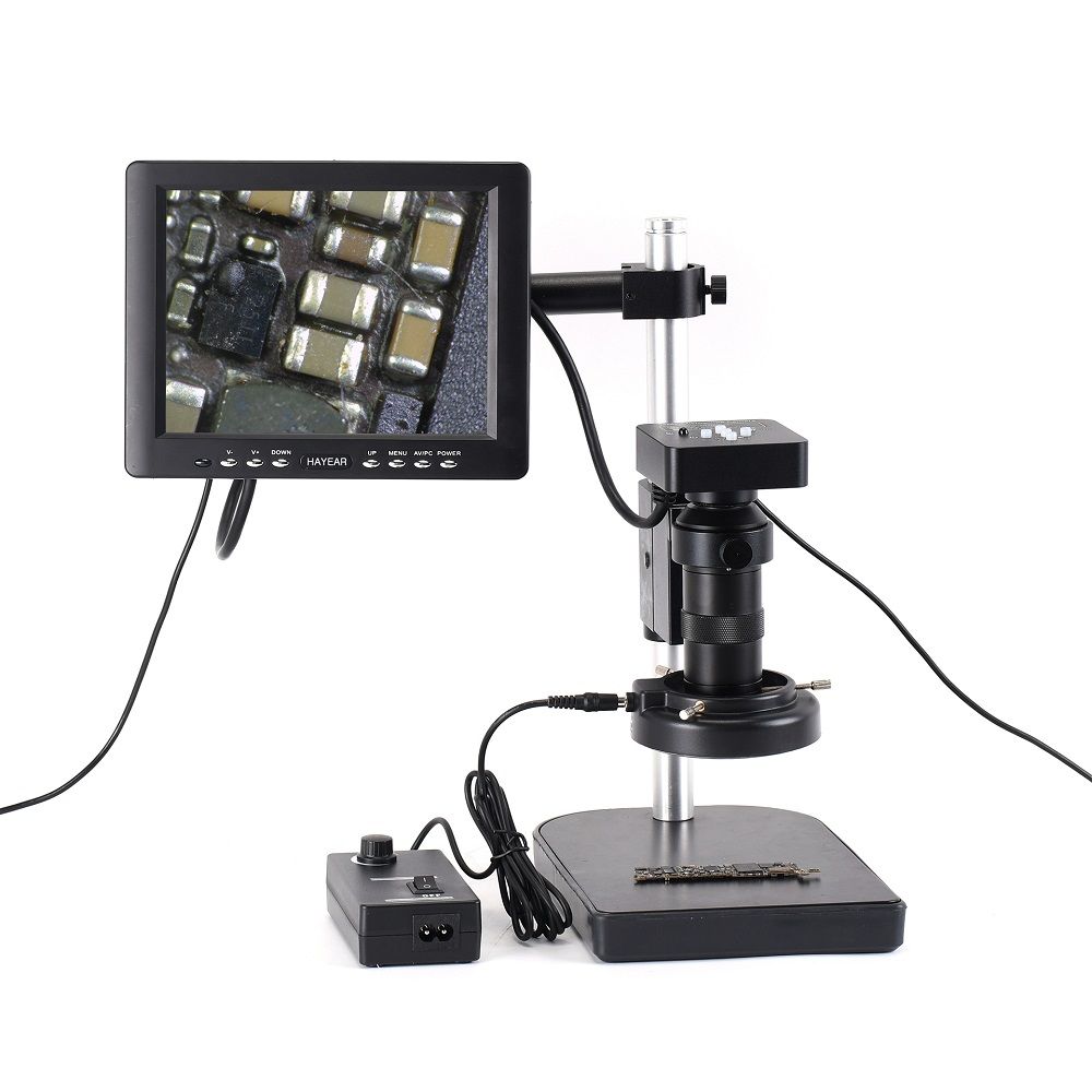 HAYEAR-34mp-Industrial-Microscope-Camera-Kit-HDMI-USB-100X-C-mount-Zoom-Lens-60-LED-Light-with-8quot-1588689