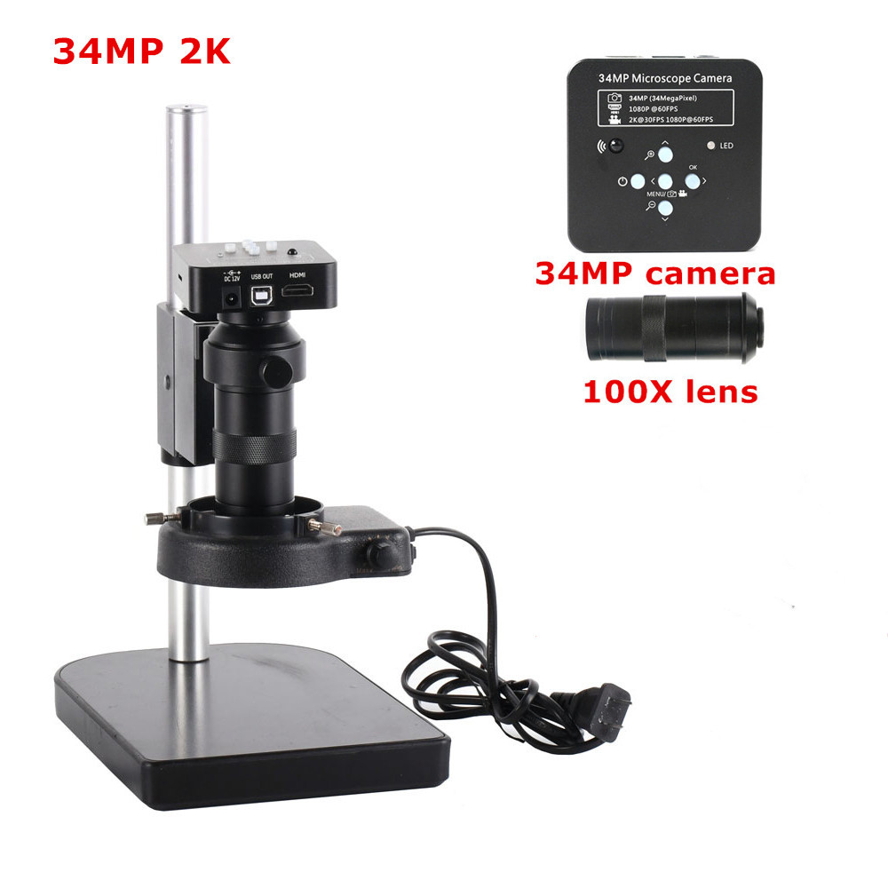 HAYEAR-Full-Set-34MP-2KIndustrial-Microscope-Camera-HDMI-USB-Outputs-100X-C-mount-Lens-60-LED-Light--1465108