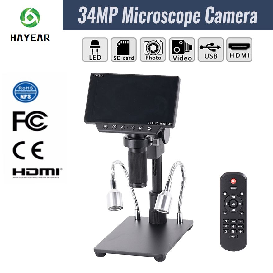 HAYEAR-HY-1080-34MP-4K-Soldering-Microscopes-Camera-Industrial-Maintenance-Digital-Display-Electroni-1558907