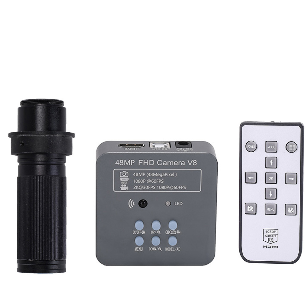 HDMI-USB1080P-48mp-Digital-Electronic-Video-Microscope-Camera-120X-C-mount-Lens-Phone-PCB-Soldering--1722762