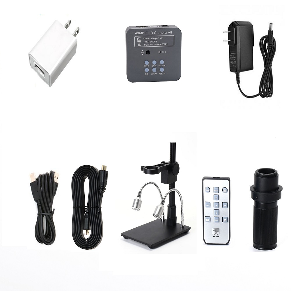 HDMI-USB1080P-48mp-Digital-Electronic-Video-Microscope-Camera-120X-C-mount-Lens-Phone-PCB-Soldering--1722762