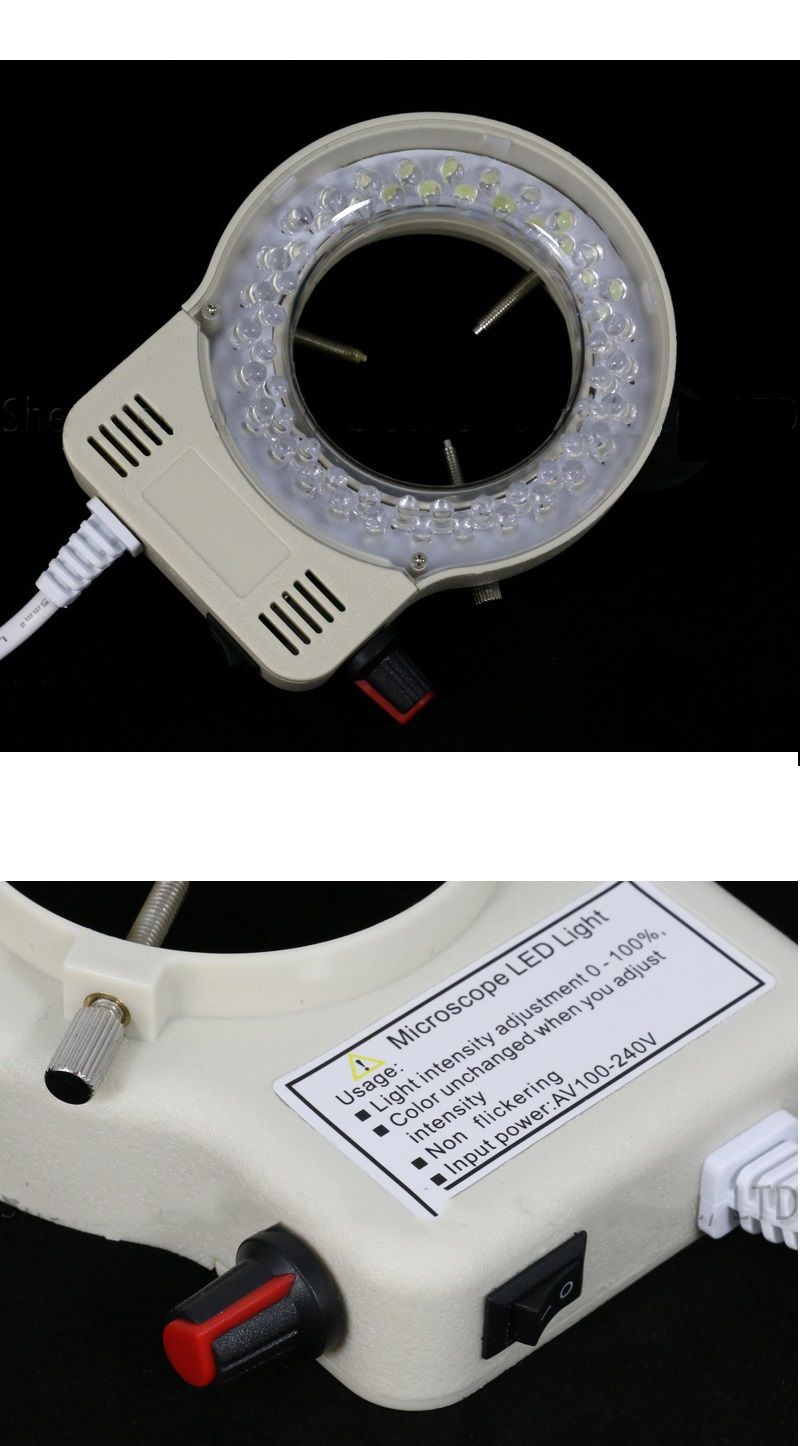 Stereo-Microscope-35X---90X-Continuous-Zoom-Magnification--Big-Aluminum-Stand--56-LED-Ring-Light--Le-1481300