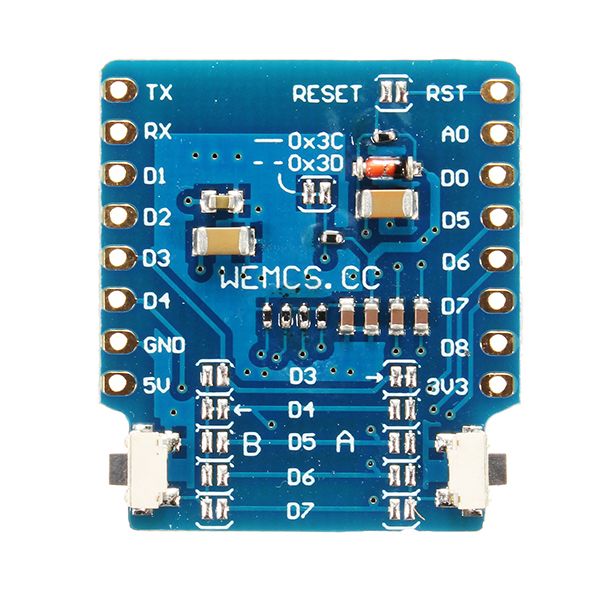 5Pcs-Geekcreitreg-OLED-Shield-V200-For-Wemos-D1-Mini-066quot-Inch-64X48-IIC-I2C-Two-Button-1294222