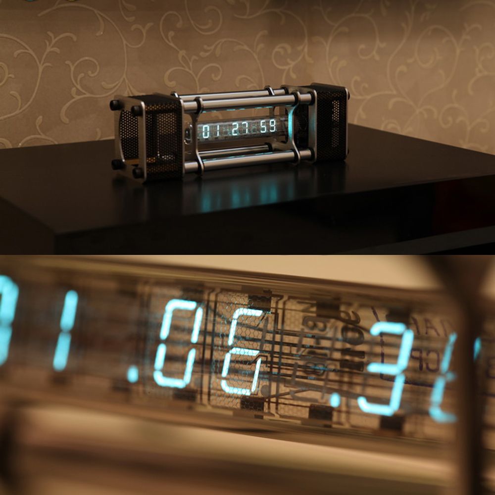 Assembled-IV-18-Fluorescent-Tube-Clock-6-Digital-Display-Aluminum-Alloy-Energy-Pillar-With-Remote-Co-1313469