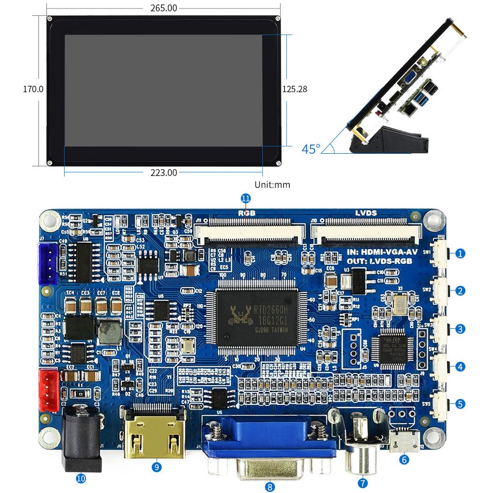 Wavesharereg-101-Inch-Capacitive-Screen-HDMI-VGA-AV-1024times600-High-Compatibility-Mini-PC-LCD-Disp-1707011