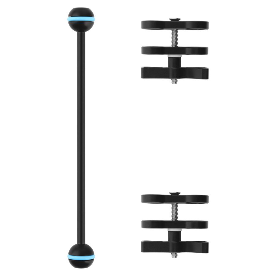 358-inch-Double-Ball-Diving-Flashlight-Extend-Bracket-Arm-Butterfly-Hole-Clamp-Mounting-Support-1404380