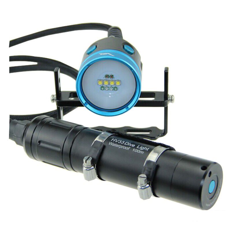 HOOZHU-HV33-Underwater-120m-10x-LEDs-4000LM-Dual-Swicth-2Group-Modes-UV-Diving-Light-Dive-Flashlight-1312684