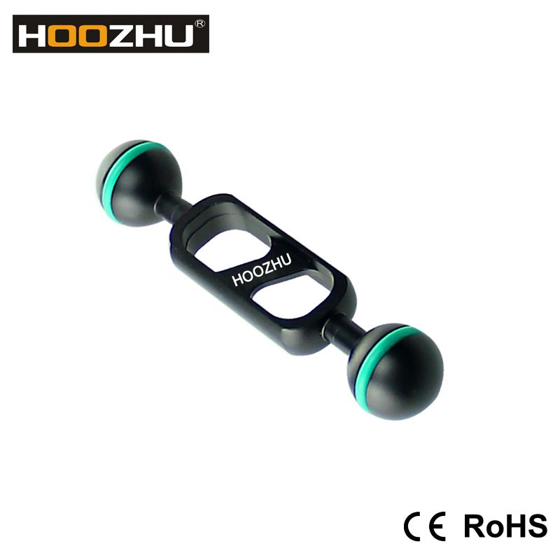 HOOZHU-S50-Phi245-5quot-Double-Ball-Head-Connecting-Bracket-Support-for-Diving-Light-Diving-Flashlig-1313942