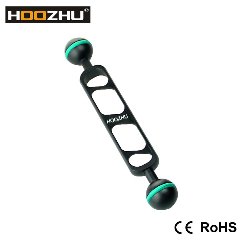 HOOZHU-S70-Phi245-7quot-Double-Ball-Head-Connecting-Bracket-Support-for-Diving-Light-Flashlight-Arm--1313946