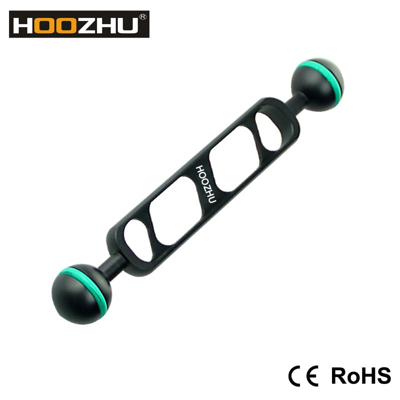 HOOZHU-S70-Phi245-7quot-Double-Ball-Head-Connecting-Bracket-Support-for-Diving-Light-Flashlight-Arm--1313946