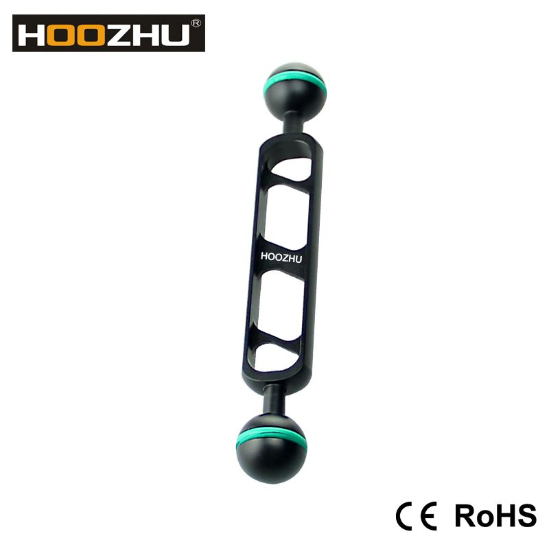 HOOZHU-S70-Phi245-7quot-Double-Ball-Head-Connecting-Bracket-Support-for-Diving-Light-Flashlight-Arm--1313946