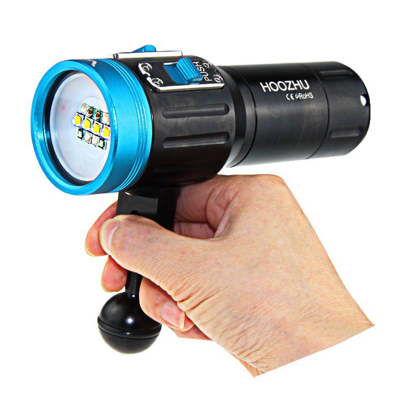 HOOZHU-V13-Underwater-100m-12x-LED-Bulbs-2600LM-Dual-Swicth-2-group-Modes-UV-Diving-Light-Dive-Flash-1312675