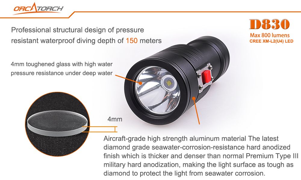 Underwater-150m-OrcaTorch-D830-2-U4-800LM-3Modes-Magnetic-sliding-Dual-Switch-Easy-Operation-Portabl-1303582