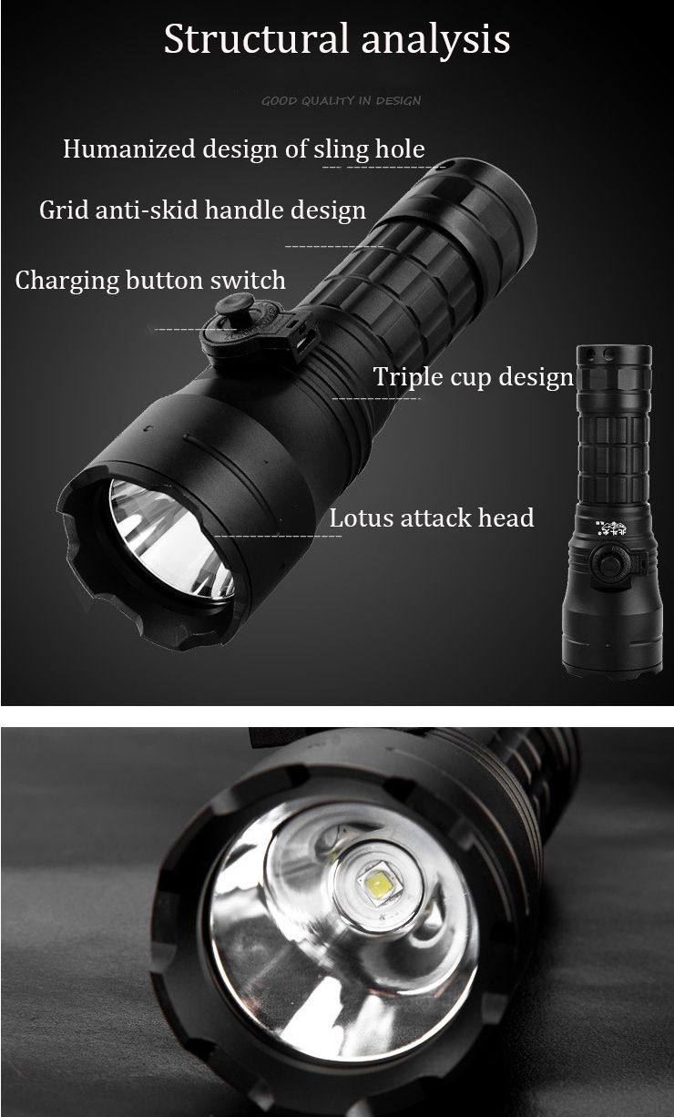 WainLight-H1526-XML2-600Lumens-Rechargeable-LED-Flashlight-Outdoor-Diving-Flashlight-Led-Torch-1548820