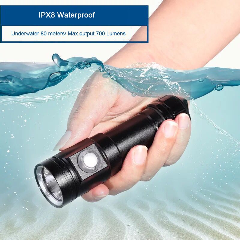 XANES-DX1-L2-700Lumens-5Modes-Charging-Indicator-Underwater-80m-Diving-Flashlight-1x186501x26650-1330284