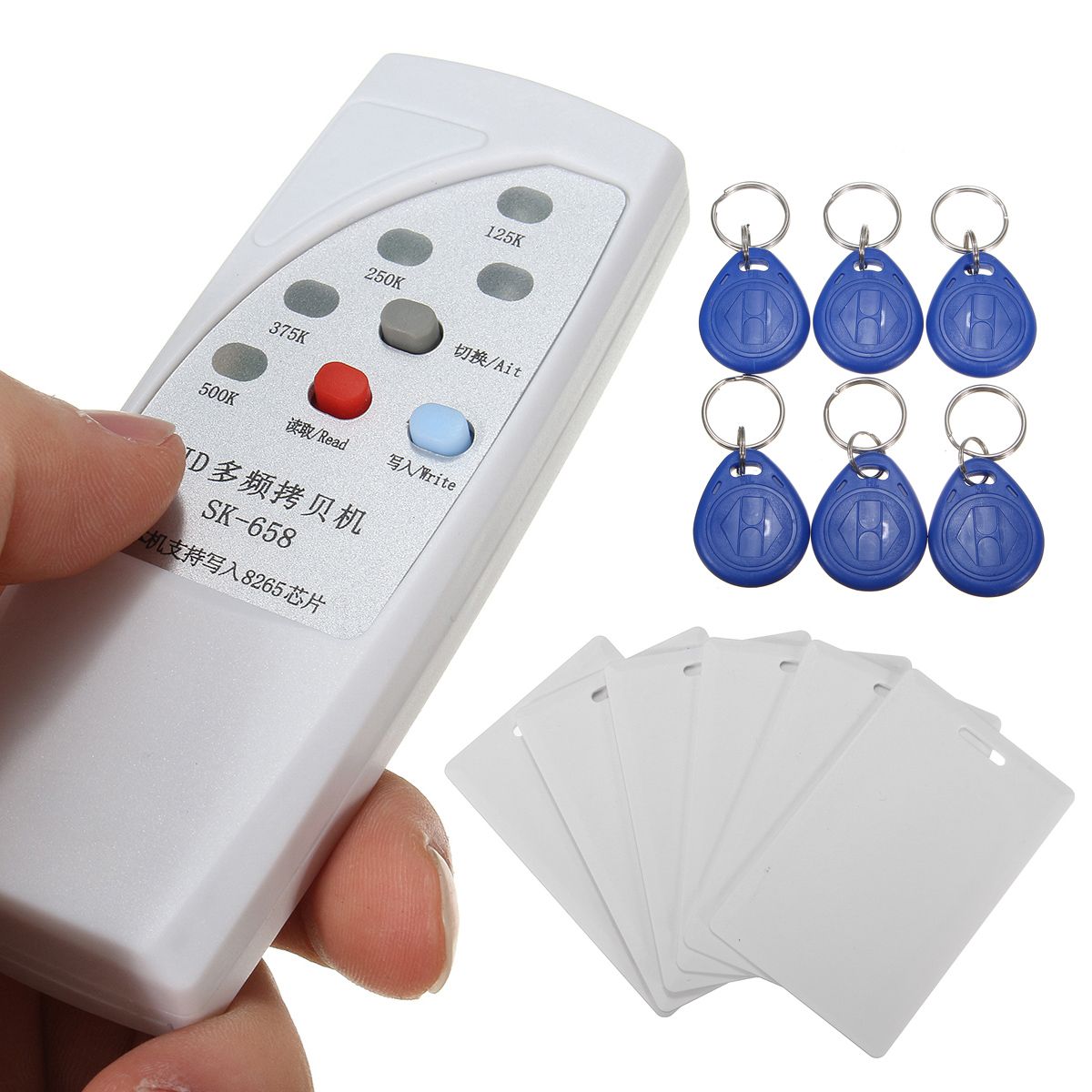 DANIU-SK-658-13Pcs-125KHz-RFID-ID-Card-Reader-Writer-Copier-Duplicator-with-6-CardsTags-Kit-1202818