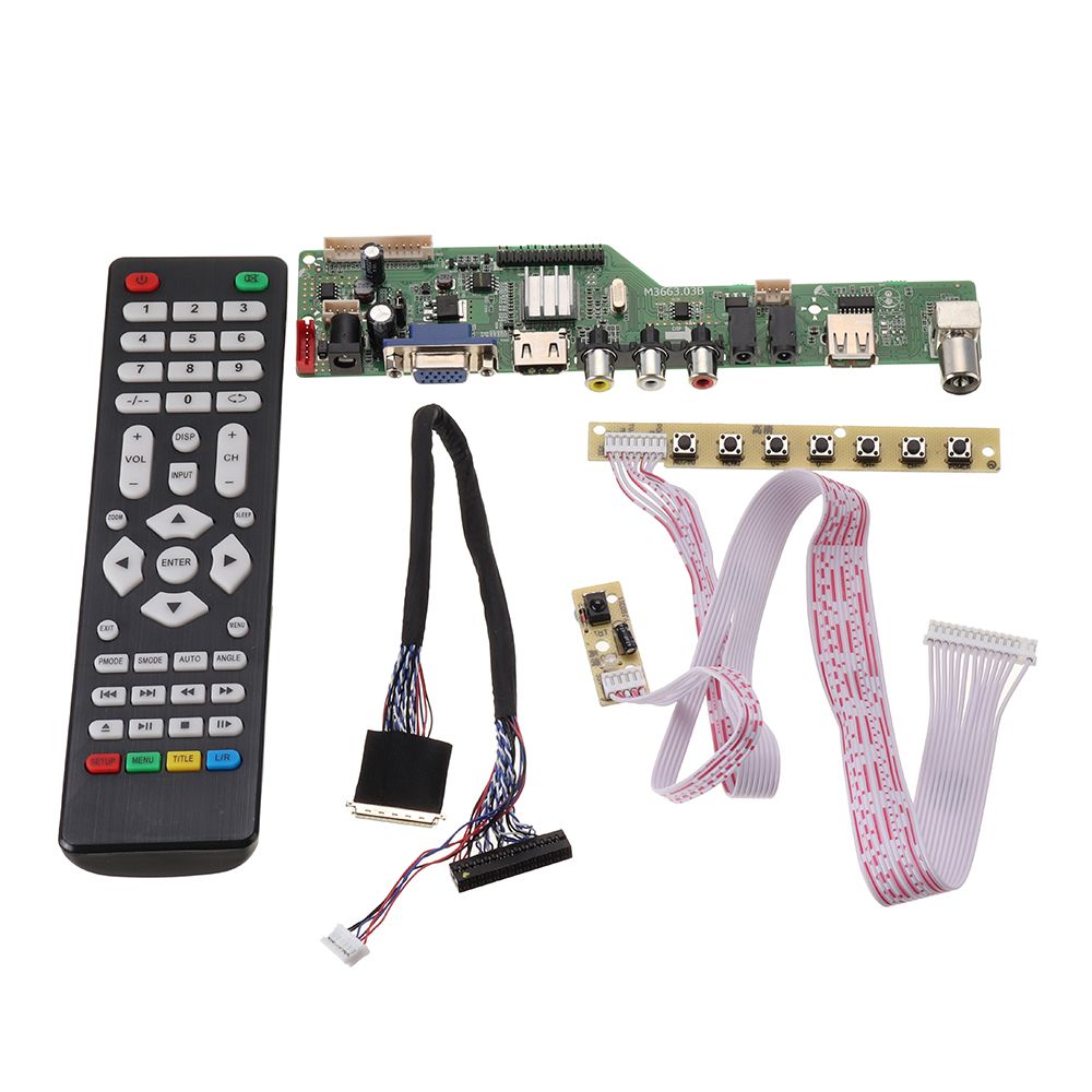 Digital-Signal-M366303B-DVB-T2-Universal-LCD-TV-Controller-Driver-Board-TVPCVGAHDMIUSB7-Key-Button2c-1760162