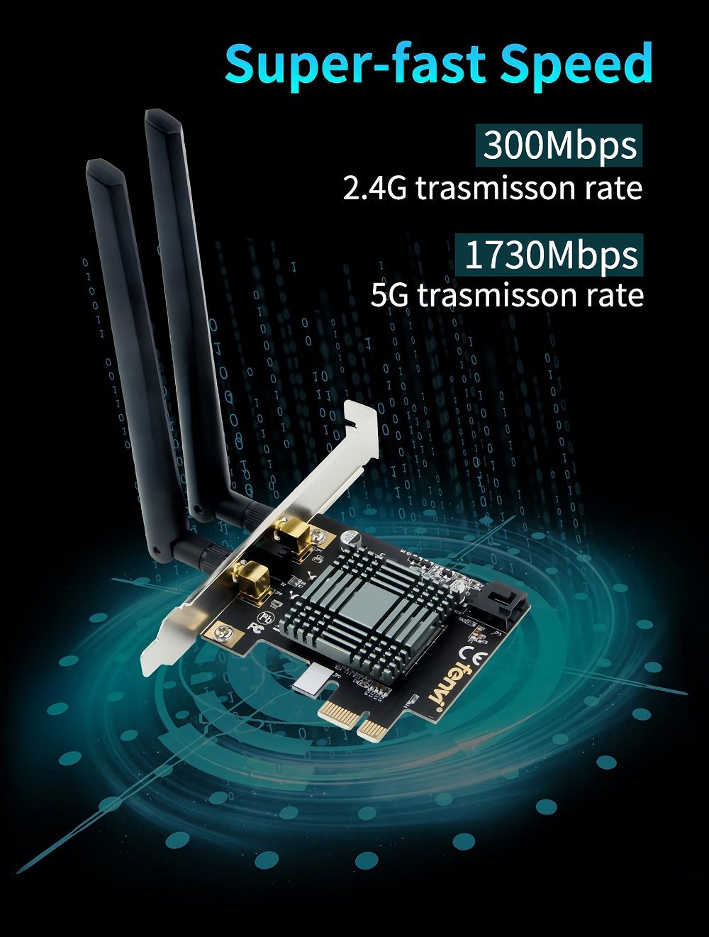 Dual-Band-2100Mbps-Desktop-Wireless-PCI-E-WiFi-9260NGW-bluetooth-50-Adapter-80211ac-24G5G-MU-MIMO-Fo-1670393