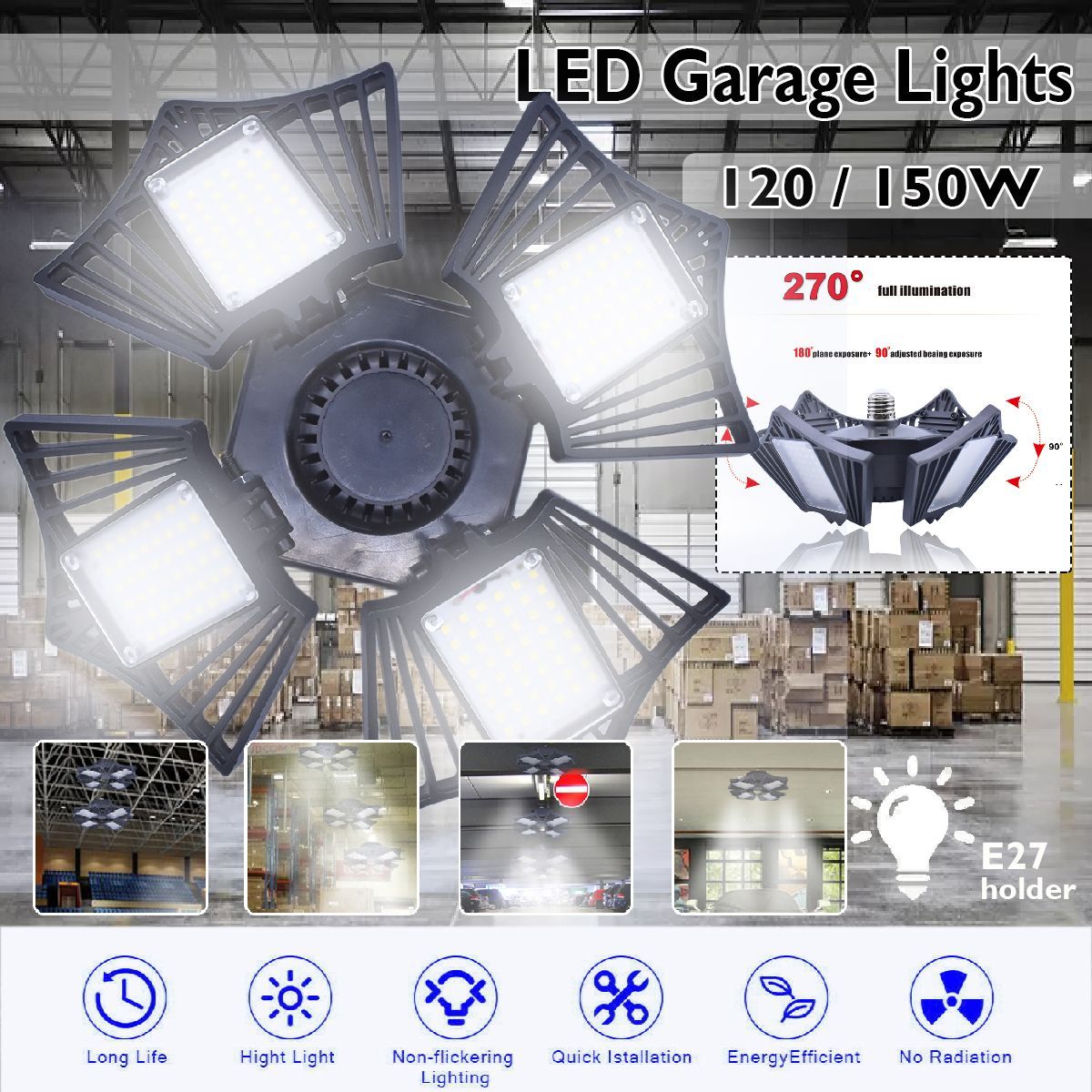 120W-150W-E27-LED-Garage-Lamp-2835-Foldable-Four-Leaf-Light-Bulb-Deformable-Ceiling-Fixture-85-265V-1675860