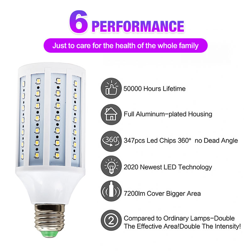 12W-UV-Germicidal-Sterilizer-Lamp-E27-LED-Corn-Light-Bulb--110V220V-Remote-Control-for-Indoor-Home-1674735