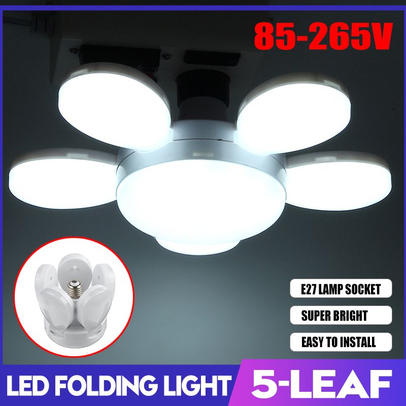 5-Blades-50W-E27-LED-Garage-Light-Deformable-Ceiling-Fixture-Workshop-Lamp-Blub-AC85-265V-1733236